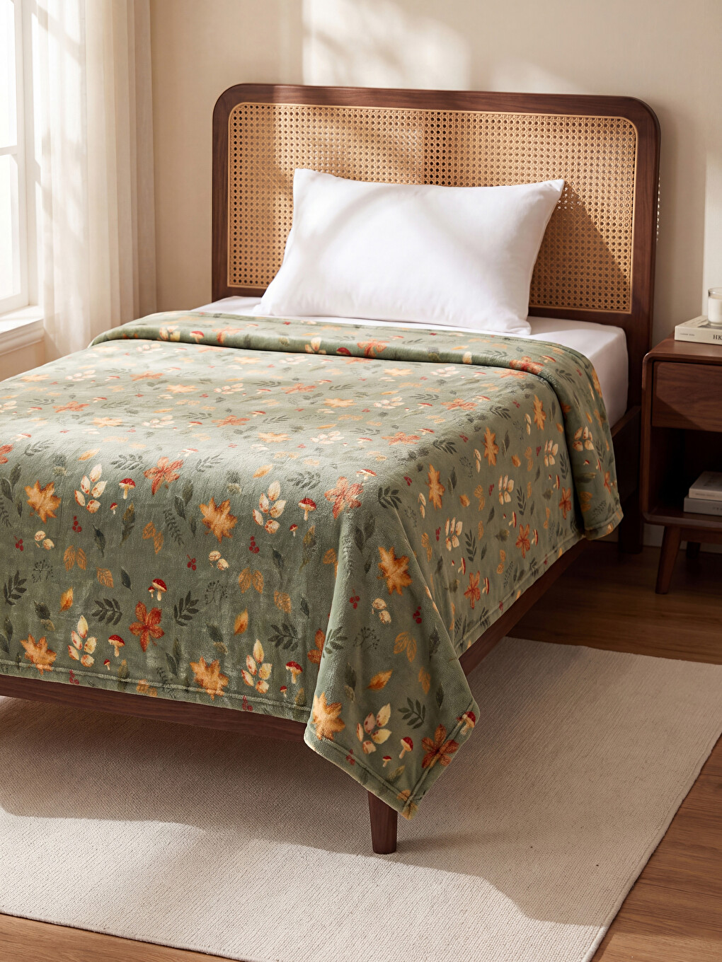 Flower Patterned Single Blanket 150x220 Cm