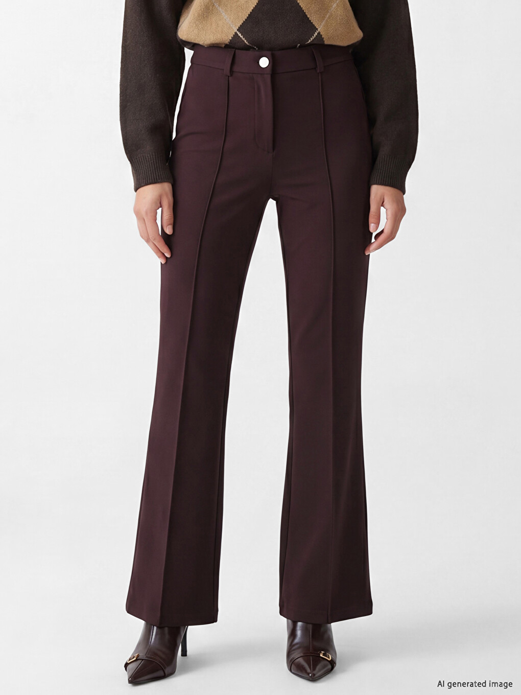 Pantaloni Visiniu Femeie-1