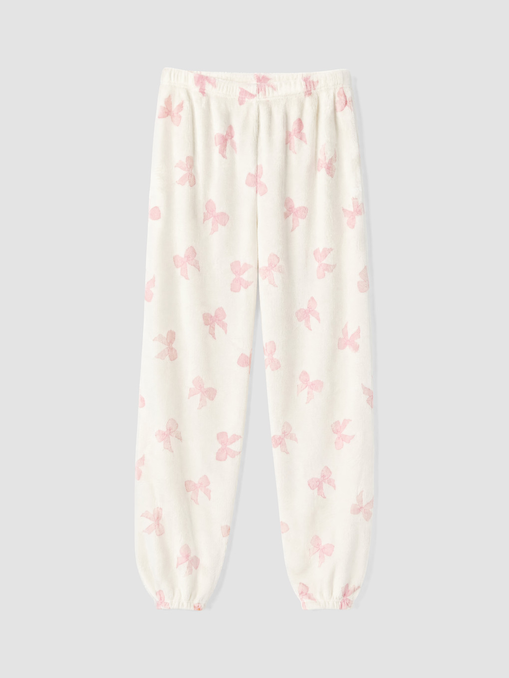 Bow Embroidered Women's Plush Pyjamas Set-8