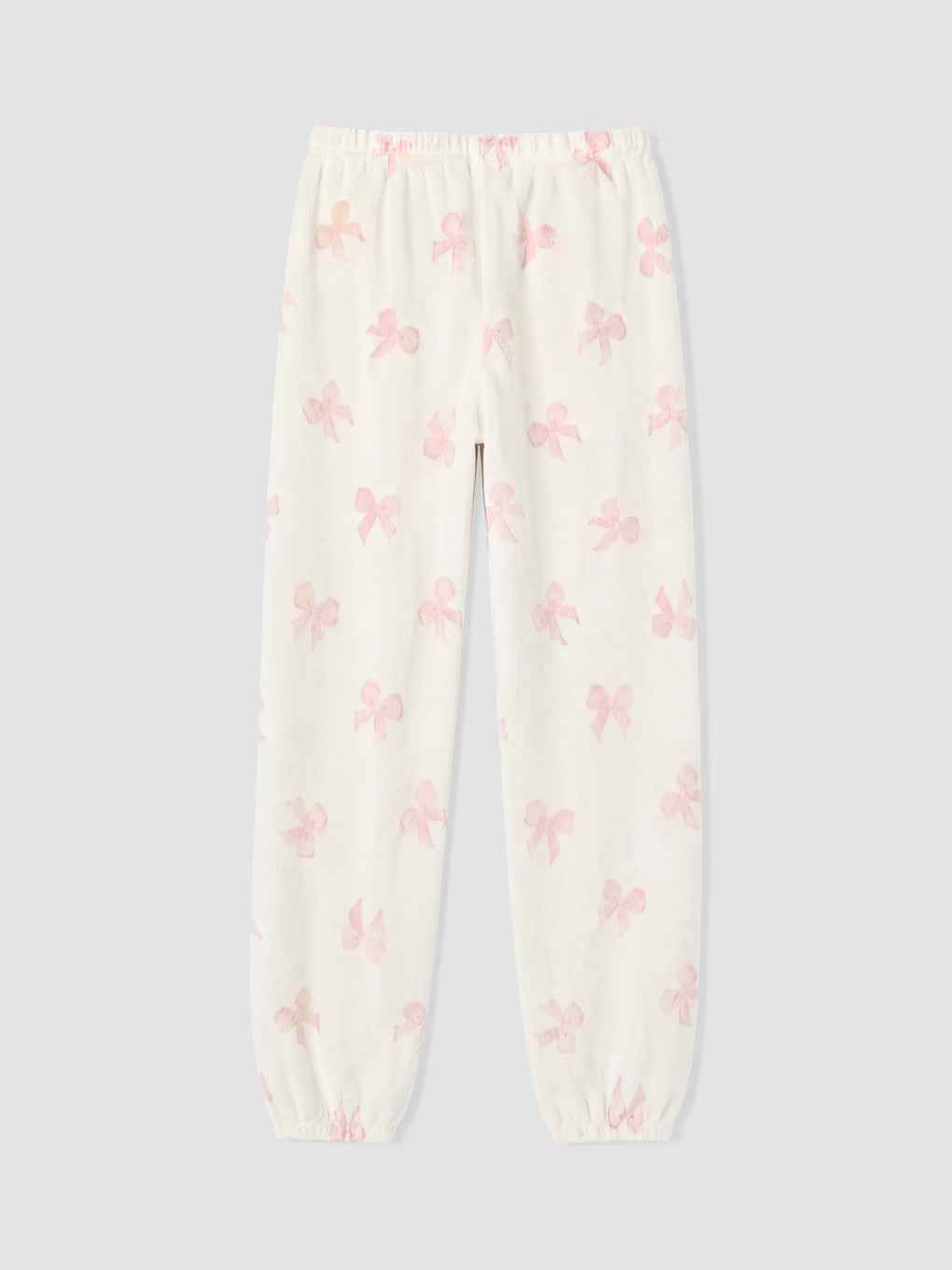 Bow Embroidered Women's Plush Pyjamas Set-10