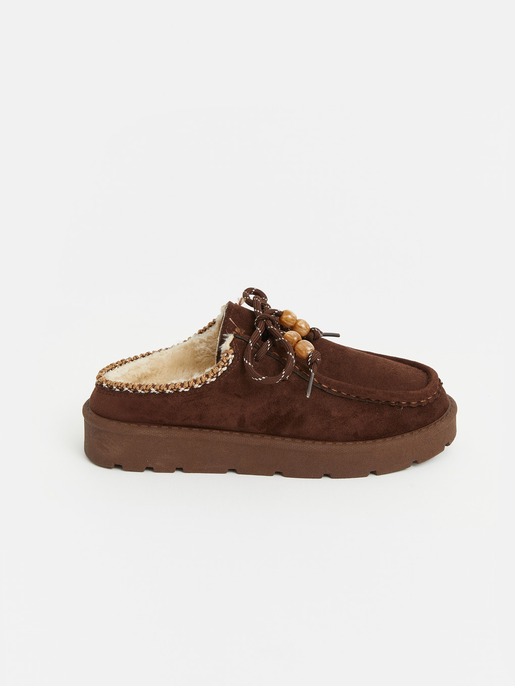 Suede Look Thick Soled Women's Home Slipper-1