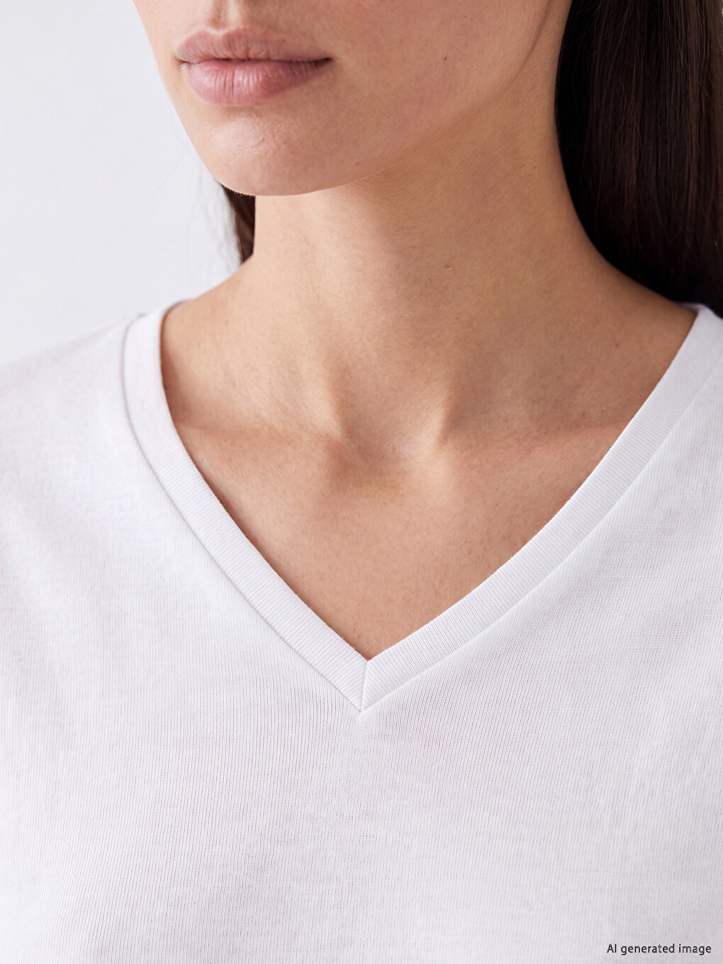 V Neck %100 Cotton Women's Body-2