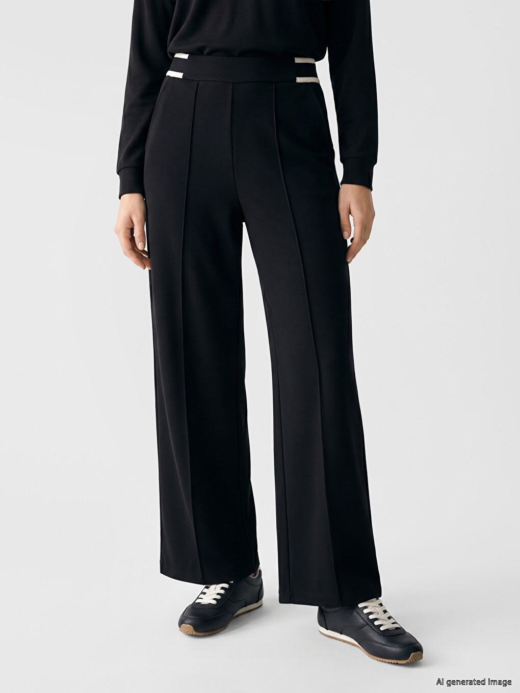 Wide Leg Regular Fit Women's Trousers-1