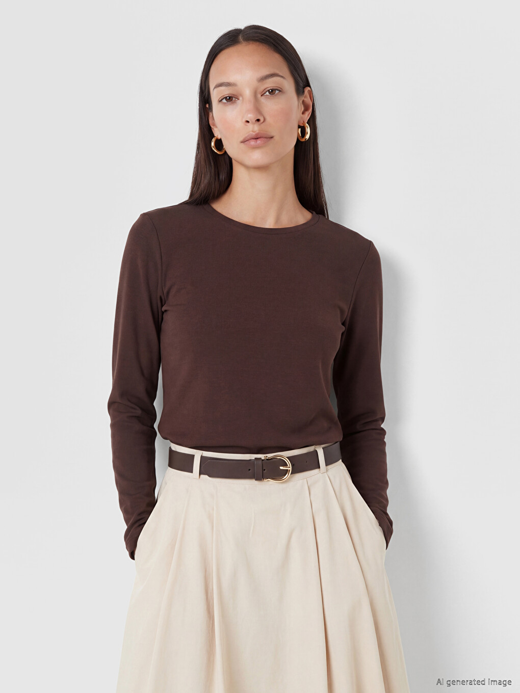 Tricou Basic Cu Guler Rotund, Atingere Fină, Pentru Femei