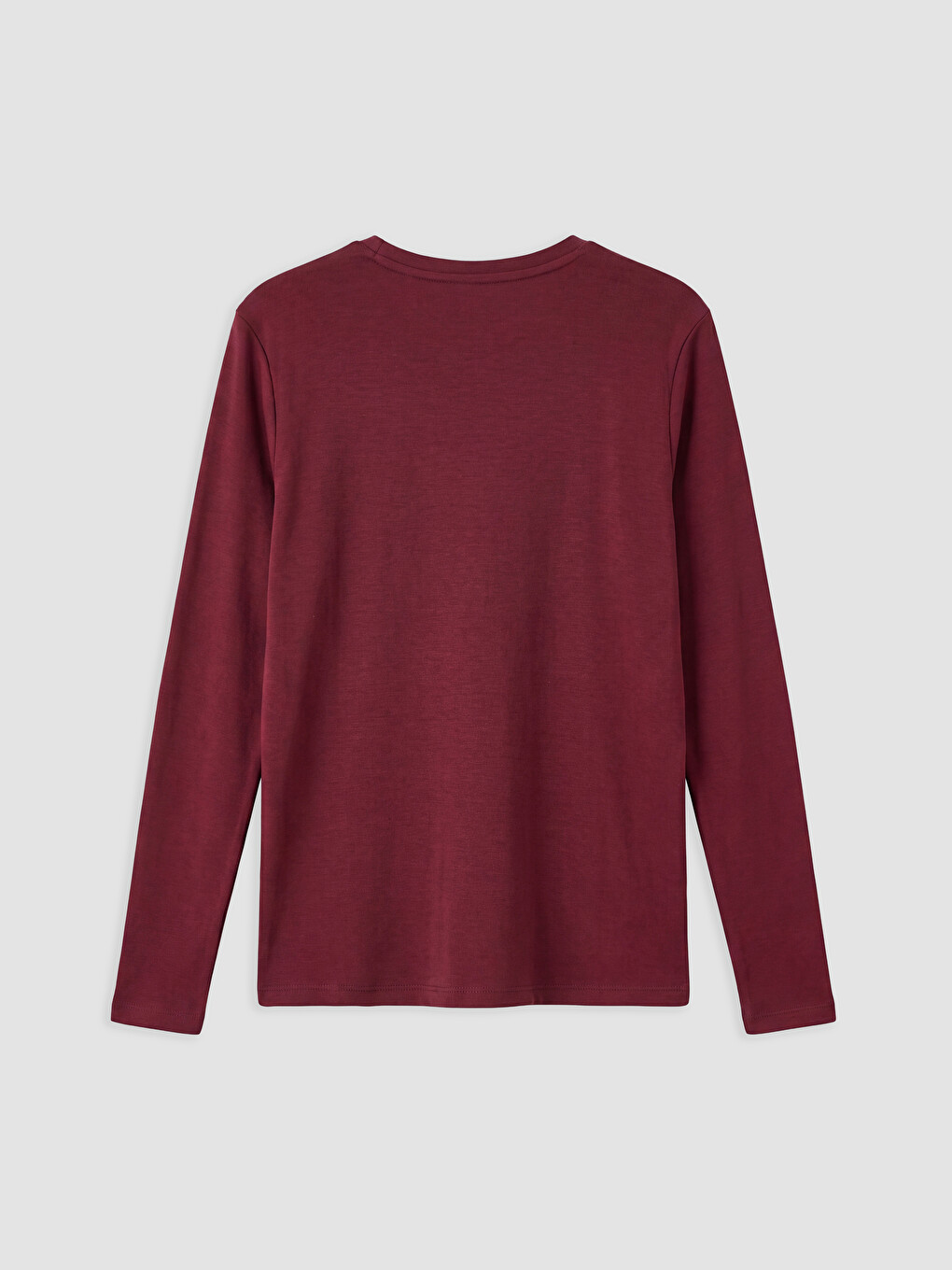 Bordo Bisiklet Yaka Soft Touch Kadın Tişört-1