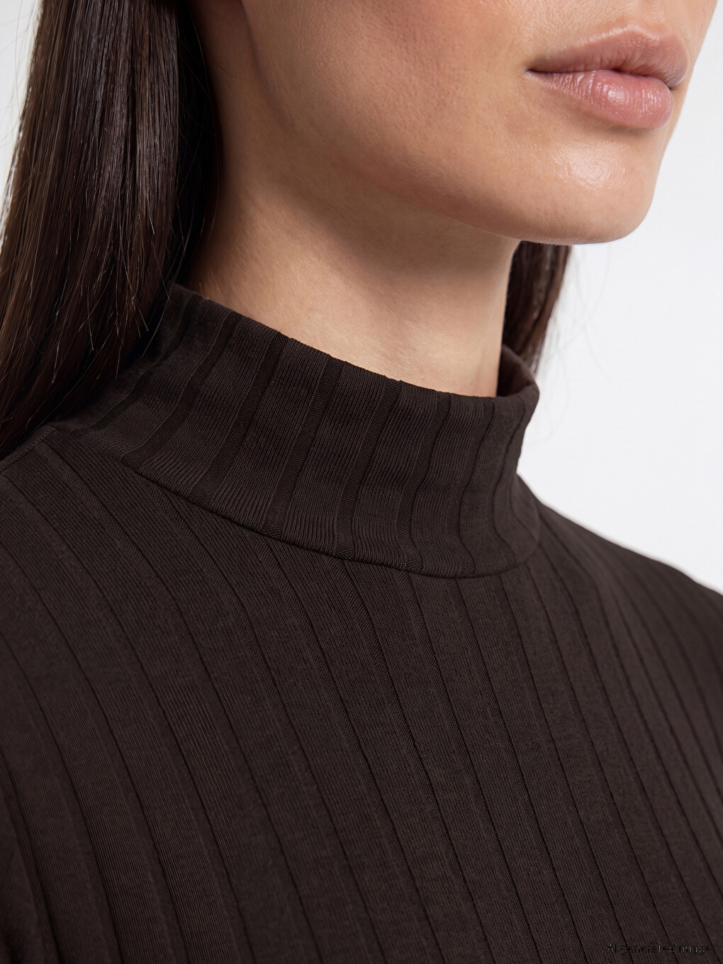 Mock Neck Women's Ribbed Body-2