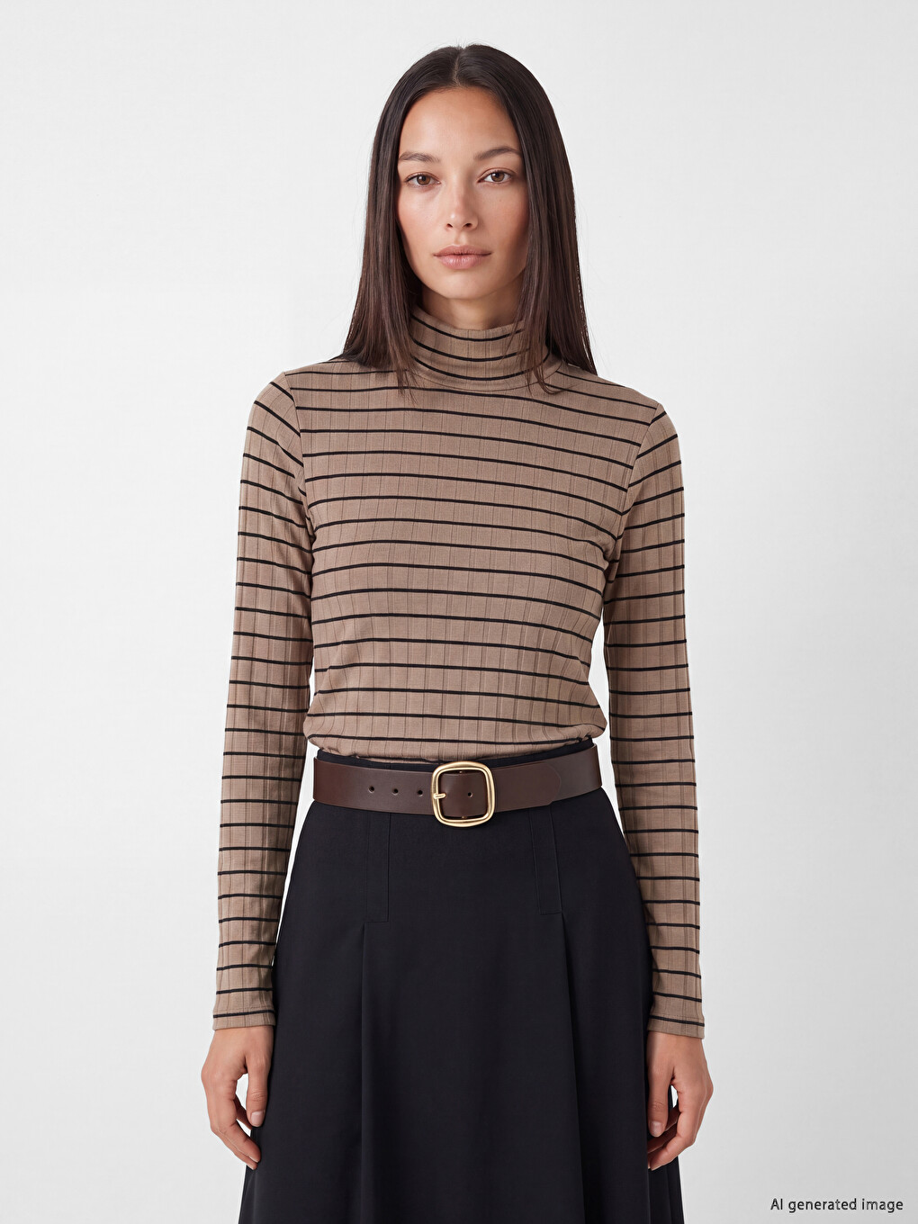 Mock Neck Striped Women's Body