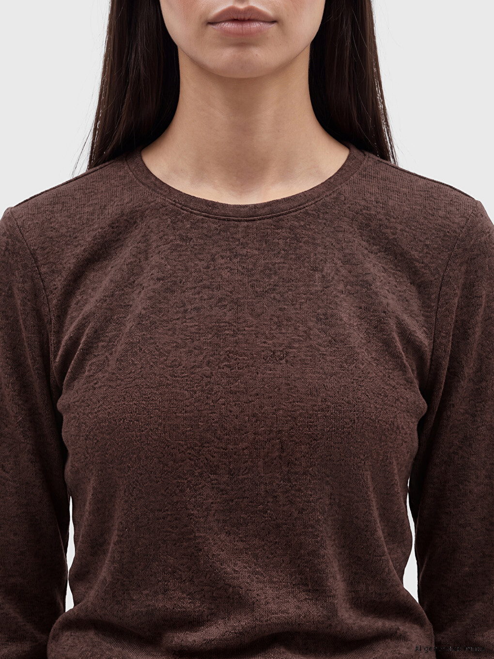 Femër Ngjyre Kafe T-shirt-2