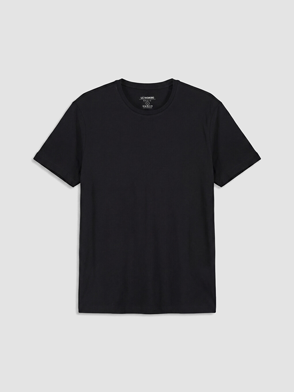 Siyah Slim Fit %100 Pamuk Erkek Tişört-3