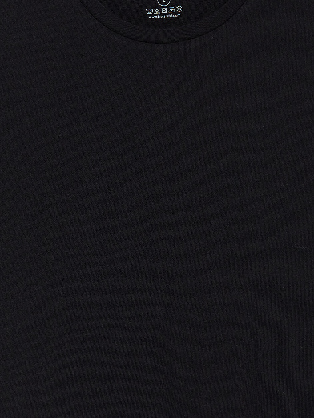Siyah Slim Fit %100 Pamuk Erkek Tişört-4