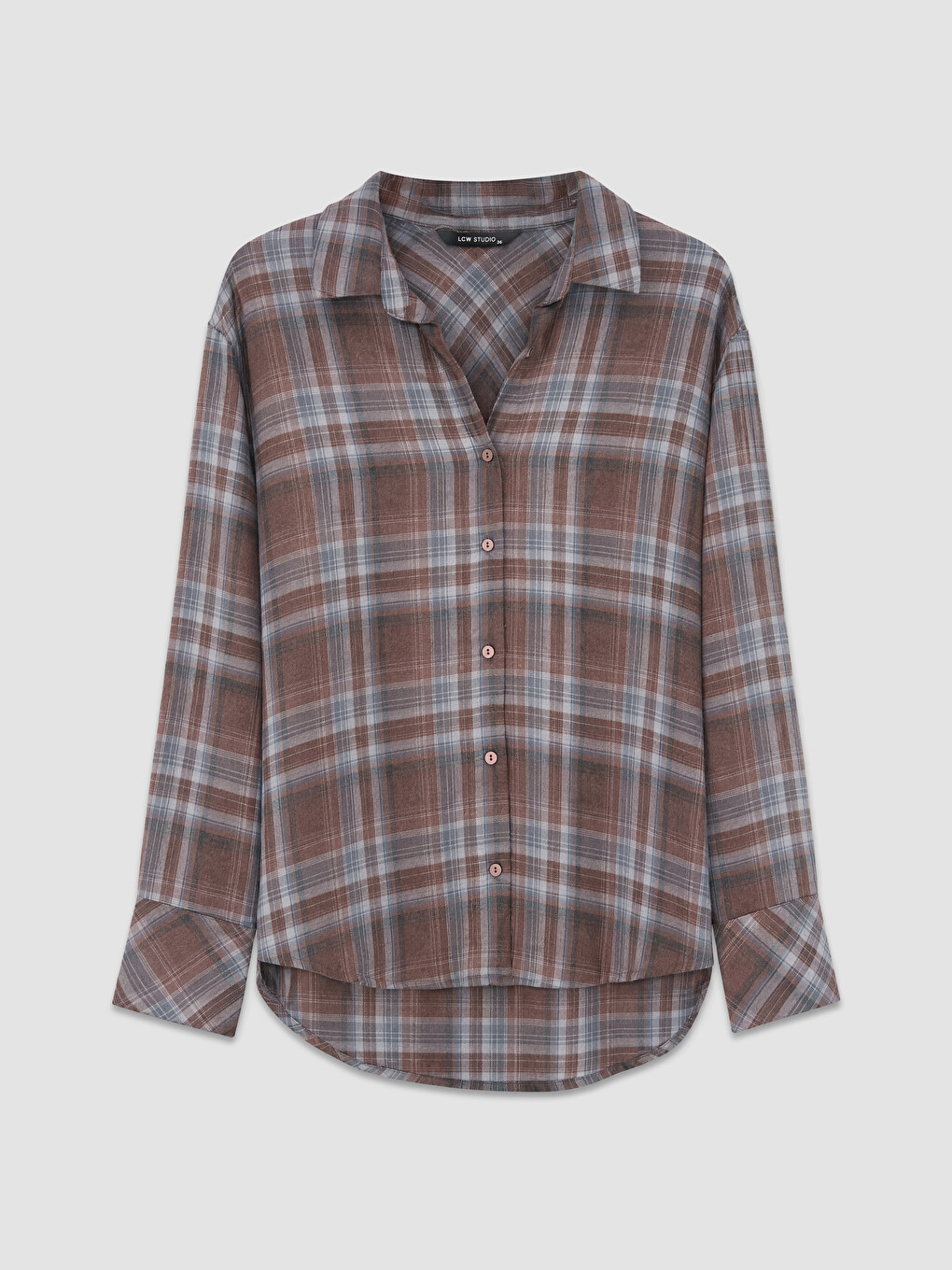 Woman Brown Flannel Shirt