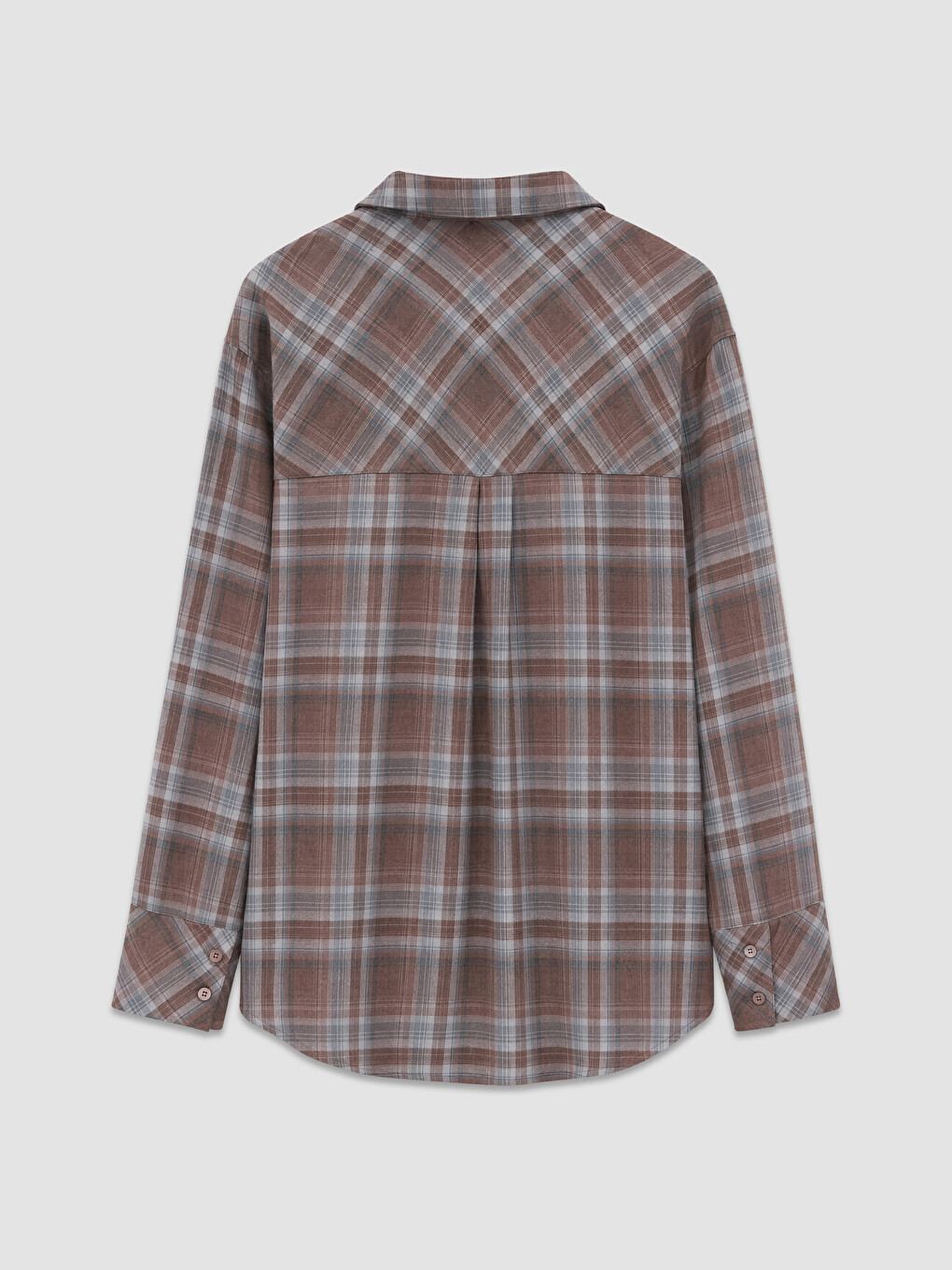 Woman Brown Flannel Shirt-1