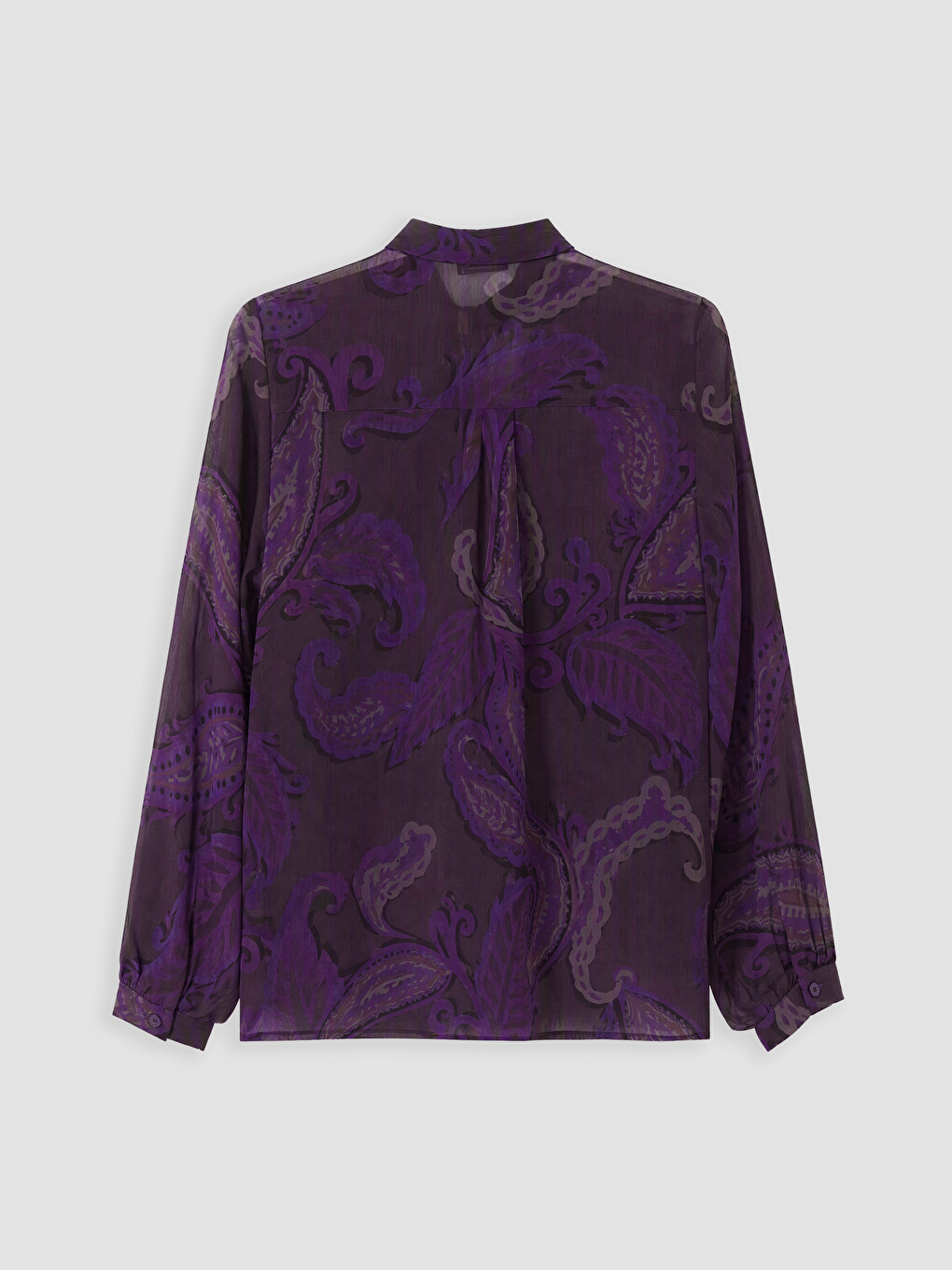 Tie Neck Patterned Chiffon Blouse-6