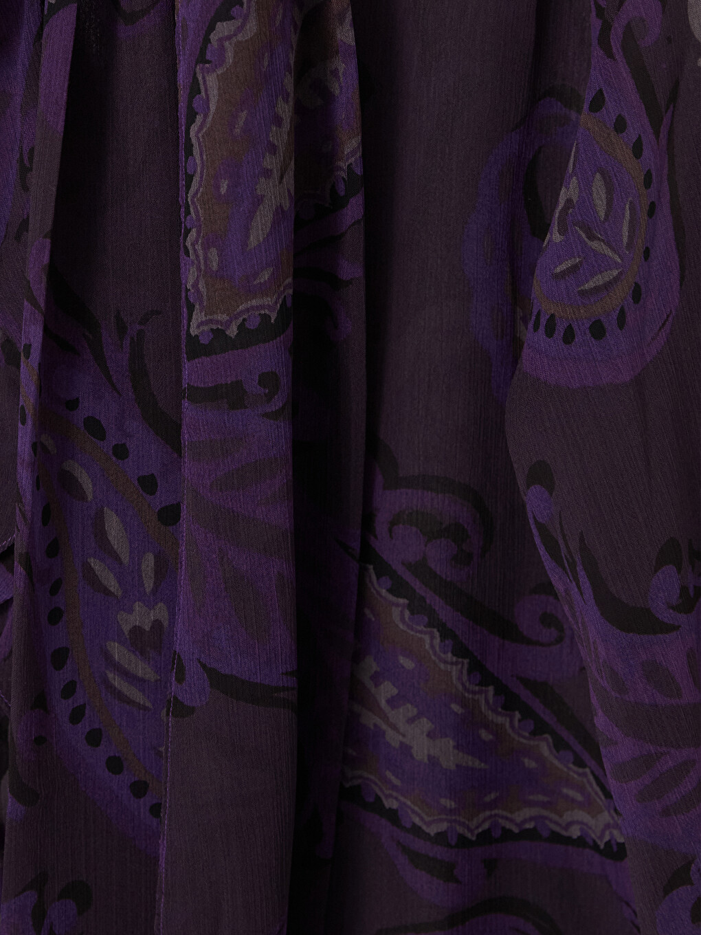 Tie Neck Patterned Chiffon Blouse-7