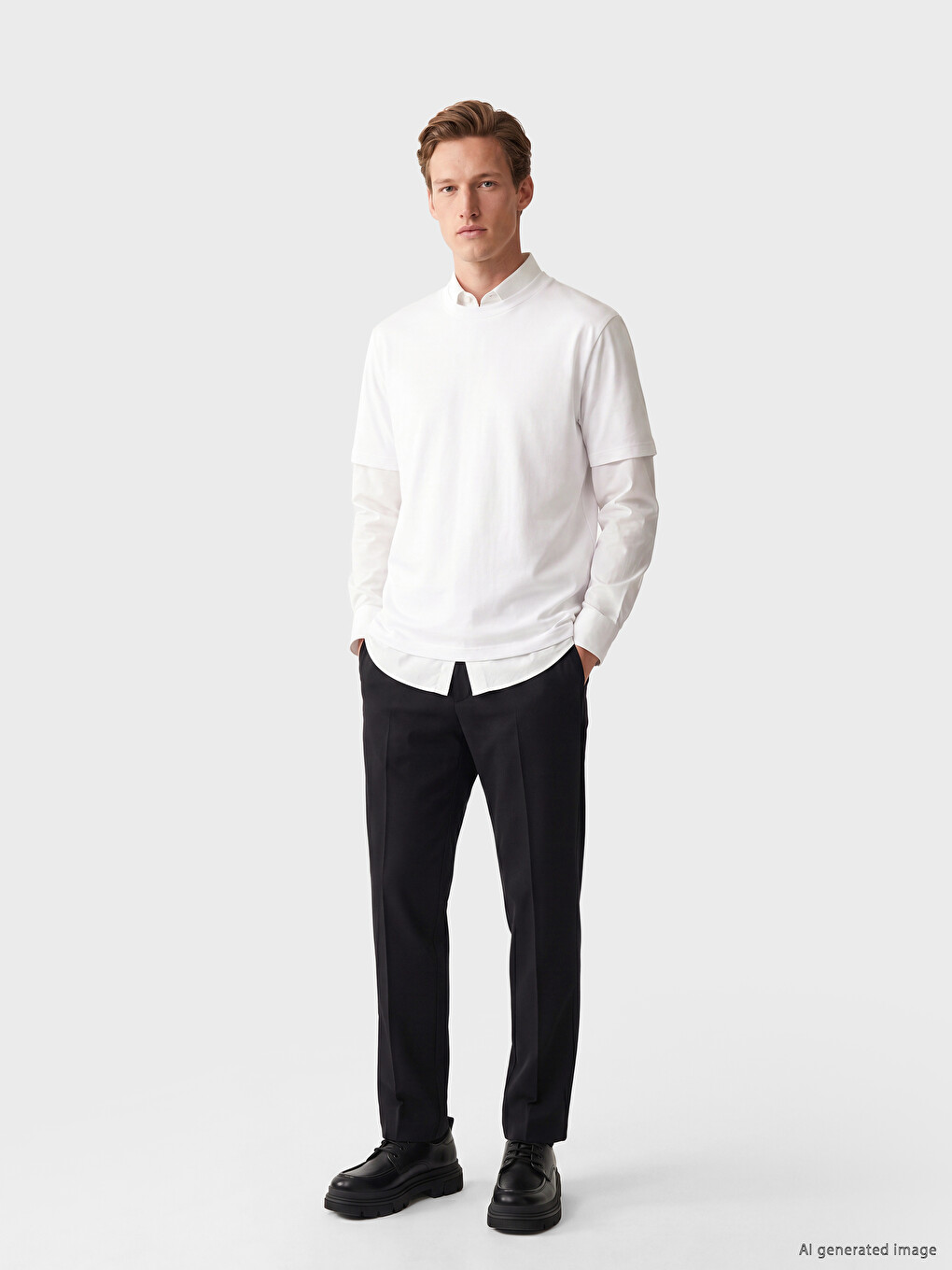 Regular Fit Poplin Men's Shirt-1
