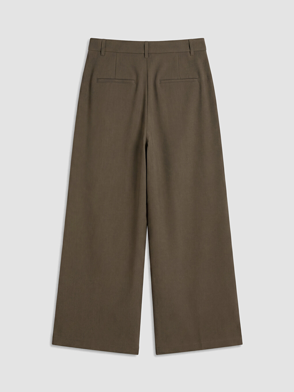 Geniş Paça Pileli Kadın Kumaş Pantolon-6