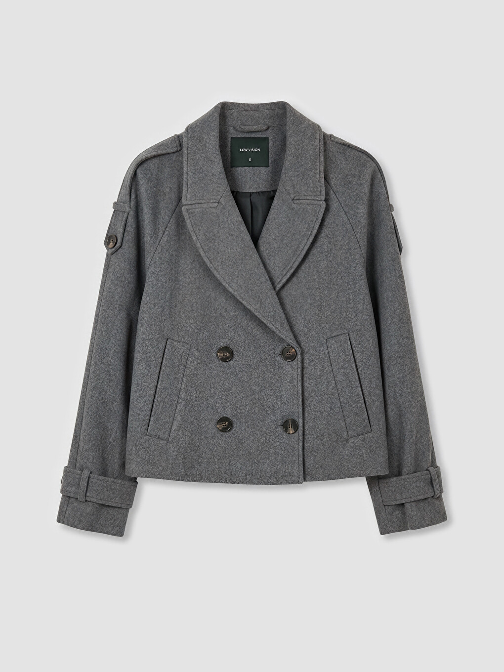 Double Breasted Collar Women's Cachet Overcoat-4