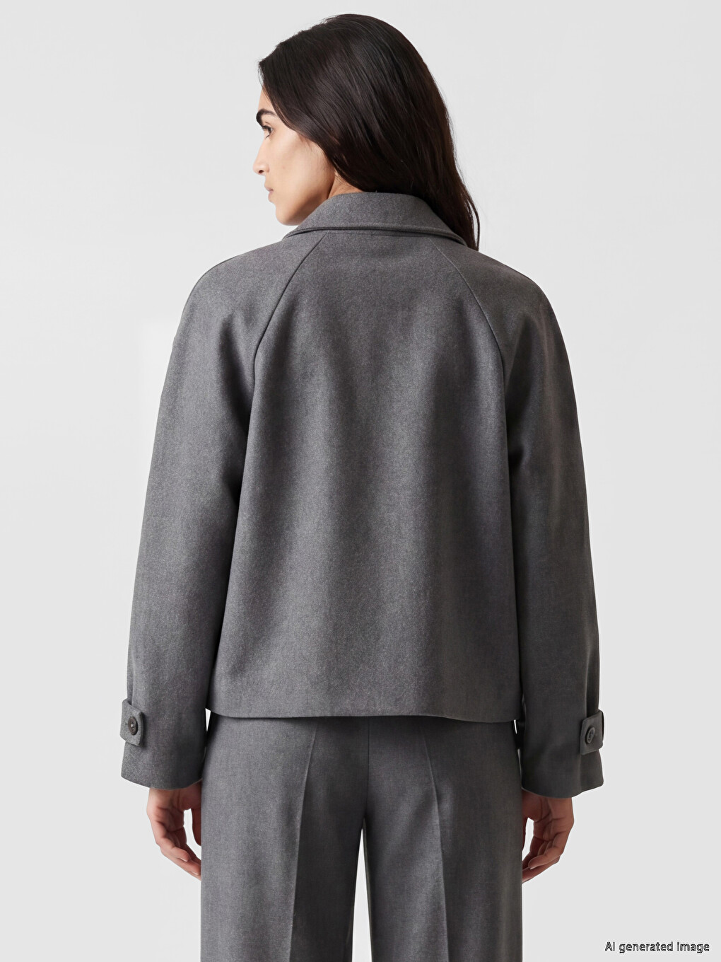 Double Breasted Collar Women's Cachet Overcoat-3