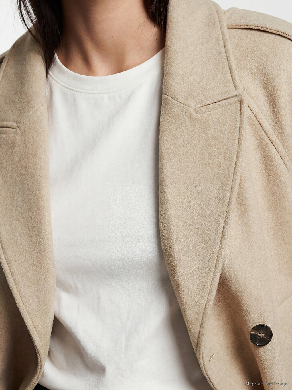 Double Breasted Collar Women's Cachet Overcoat-2