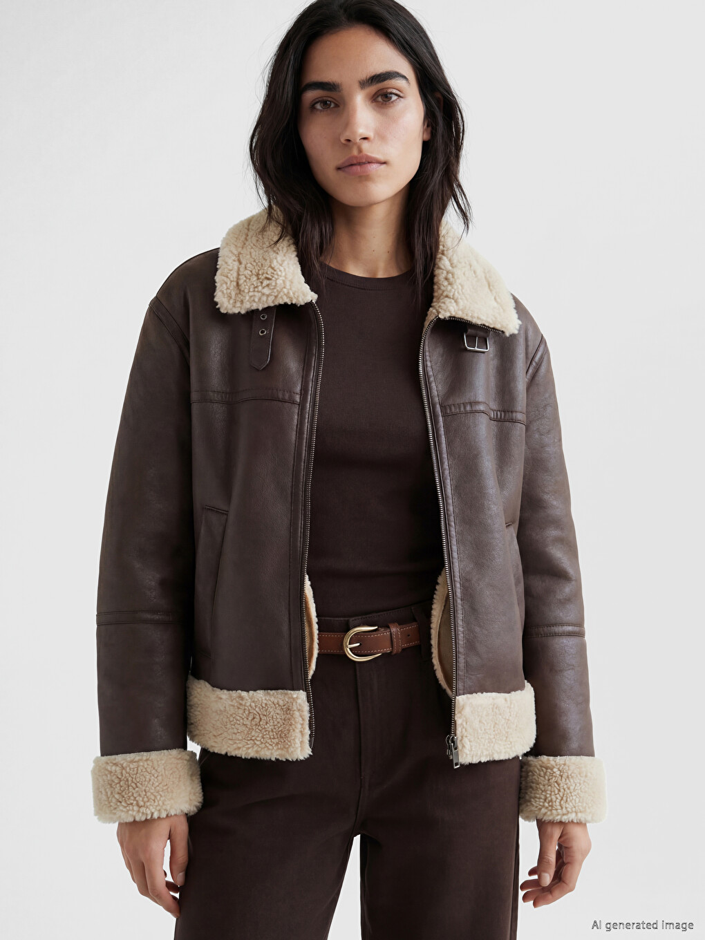 Woman Brown Coat