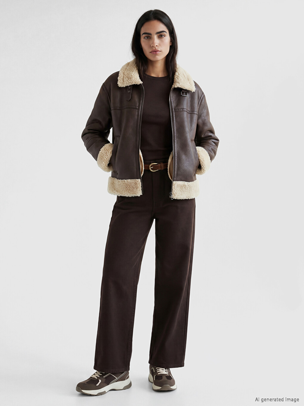 Woman Brown Coat-1