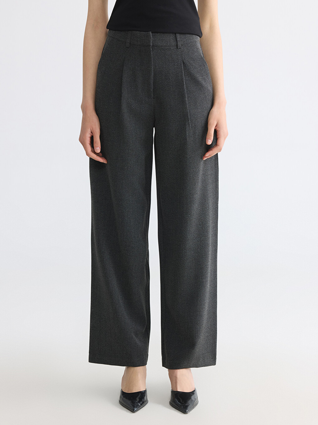 Woman Grey Tailored Trousers-1