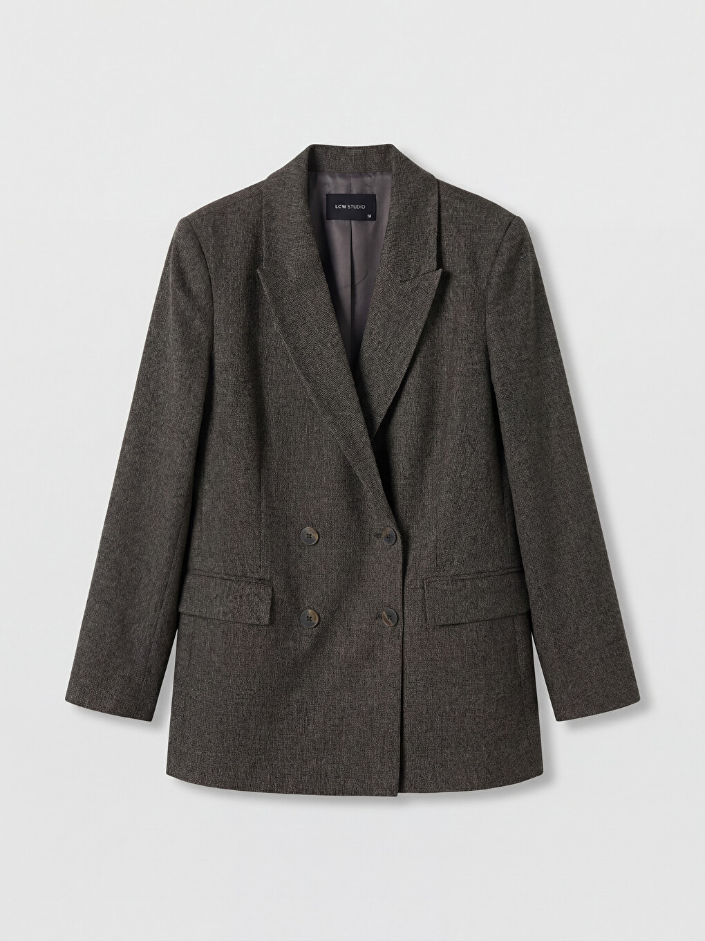 Kruvaze Yaka Kadın Blazer Ceket-5
