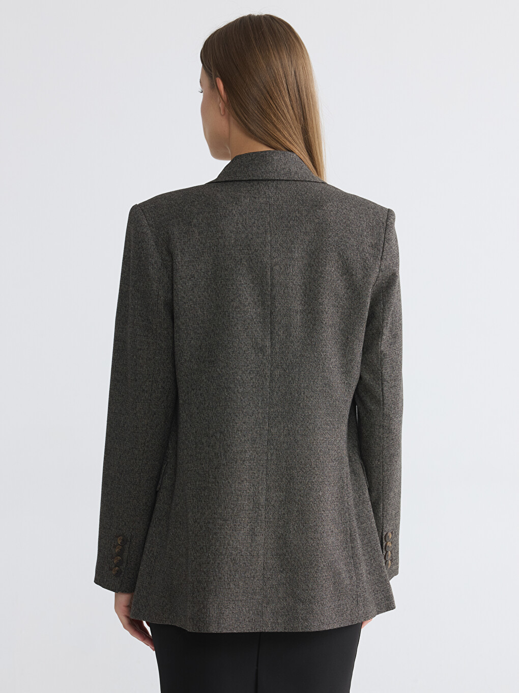 Kruvaze Yaka Kadın Blazer Ceket-4