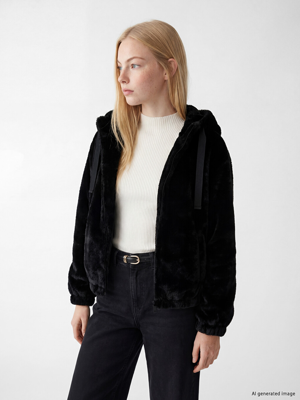 Woman Black Coat