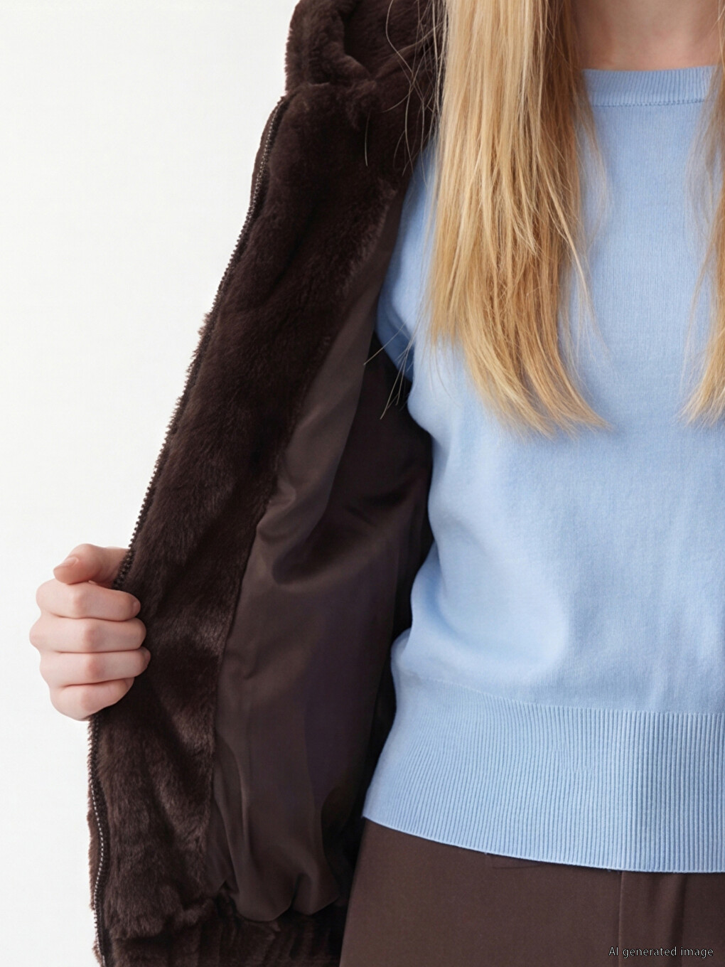 Hooded Oversize Women's Plush Coat-3