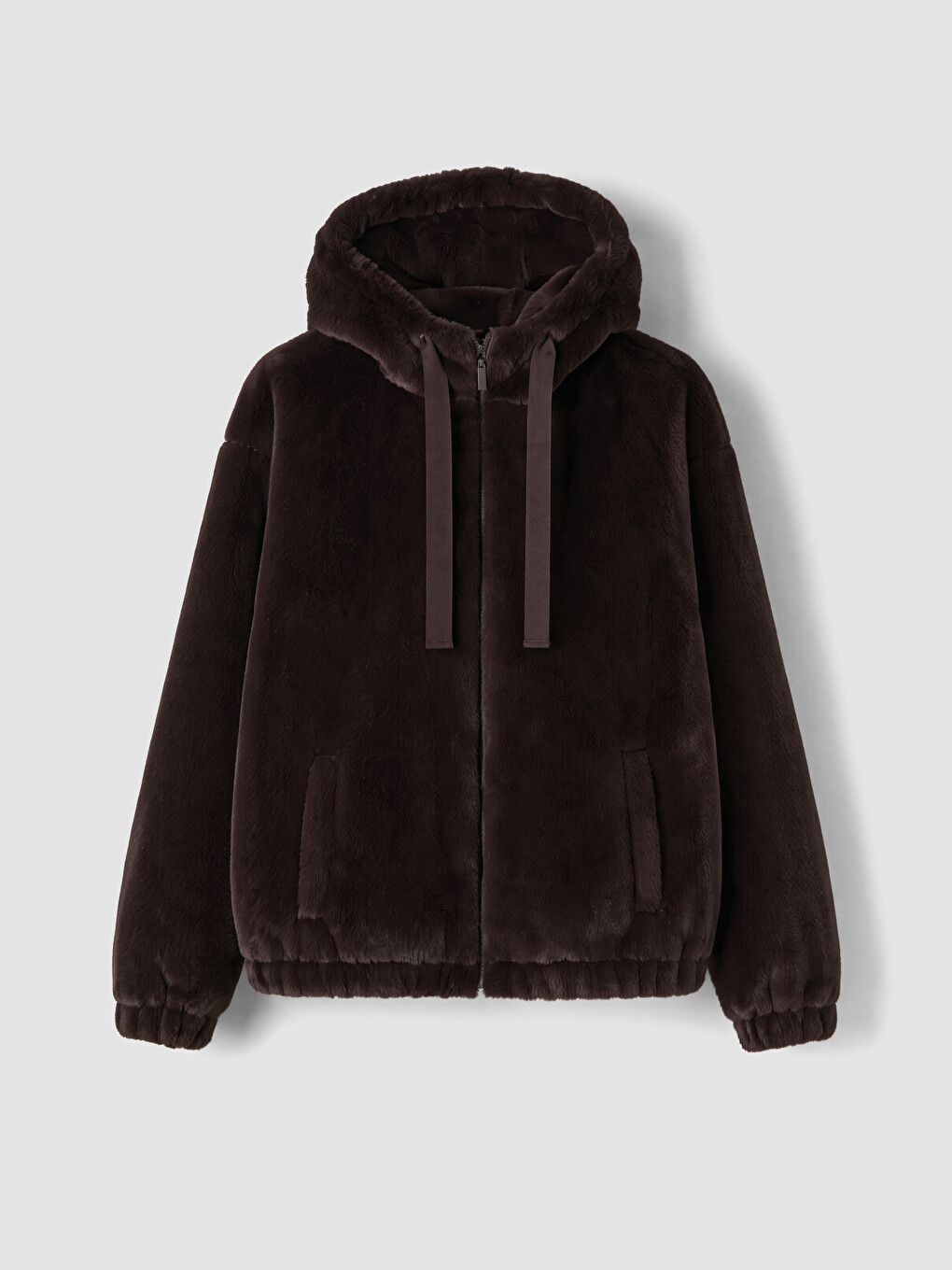 Hooded Oversize Women's Plush Jacket-5