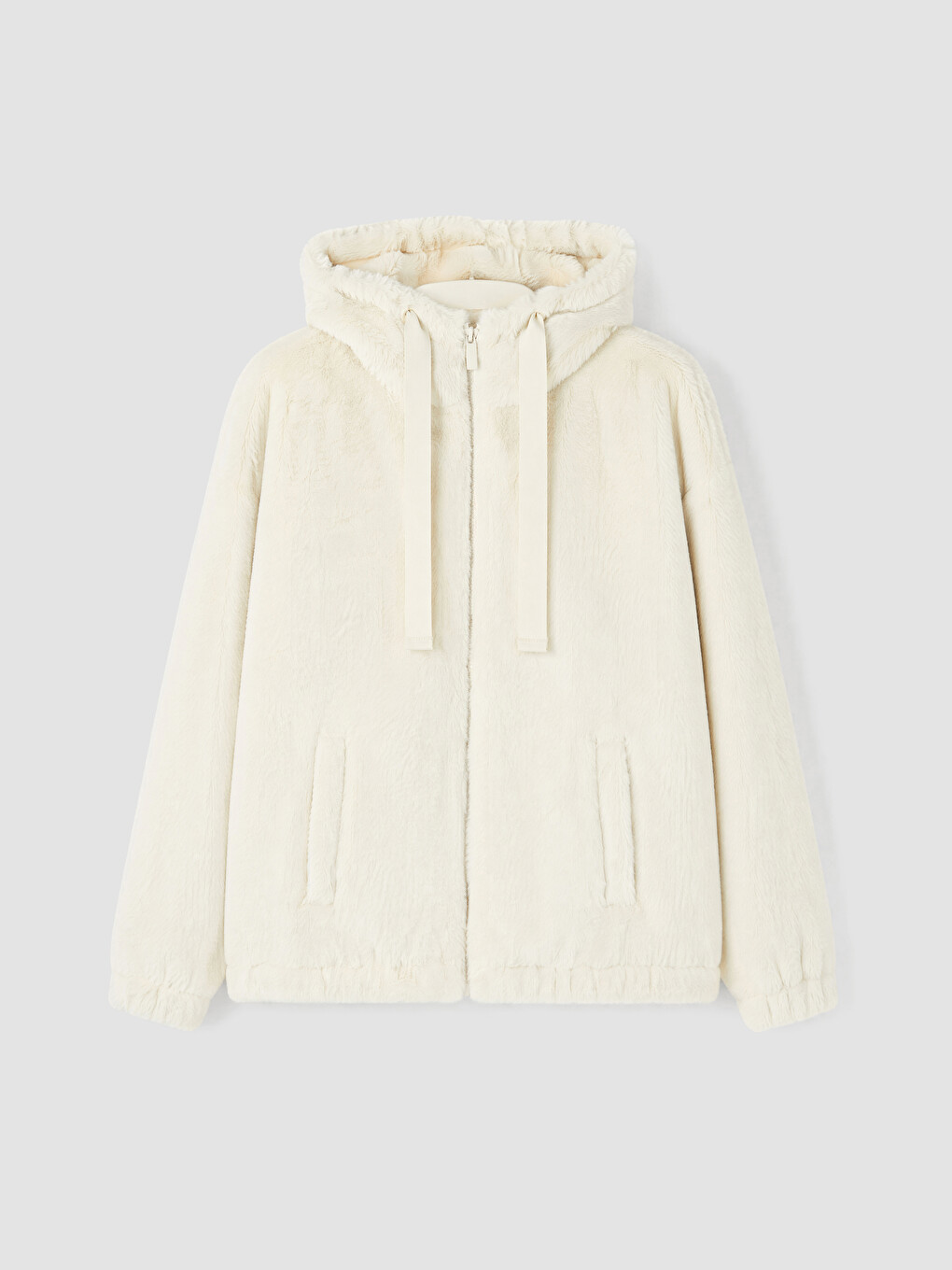 Hooded Oversize Women's Plush Jacket-5