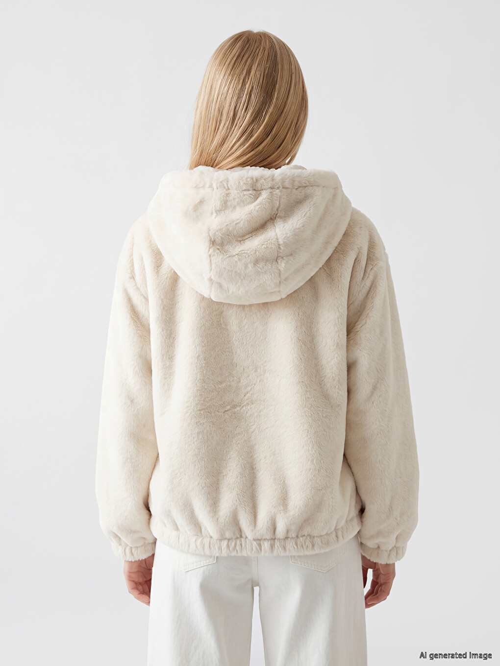 Hooded Oversize Women's Plush Jacket-4