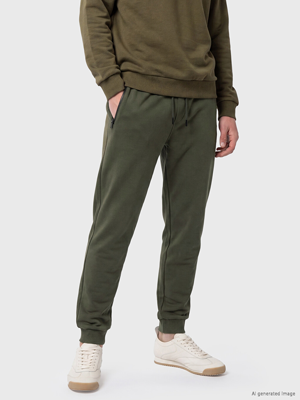 Haki Regular Fit Erkek Jogger Eşofman Altı
