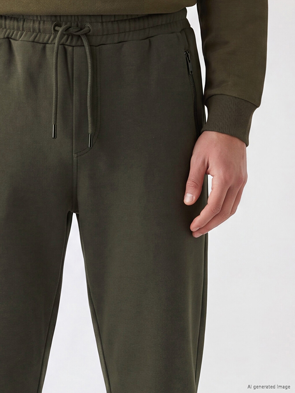 Haki Regular Fit Erkek Jogger Eşofman Altı-2