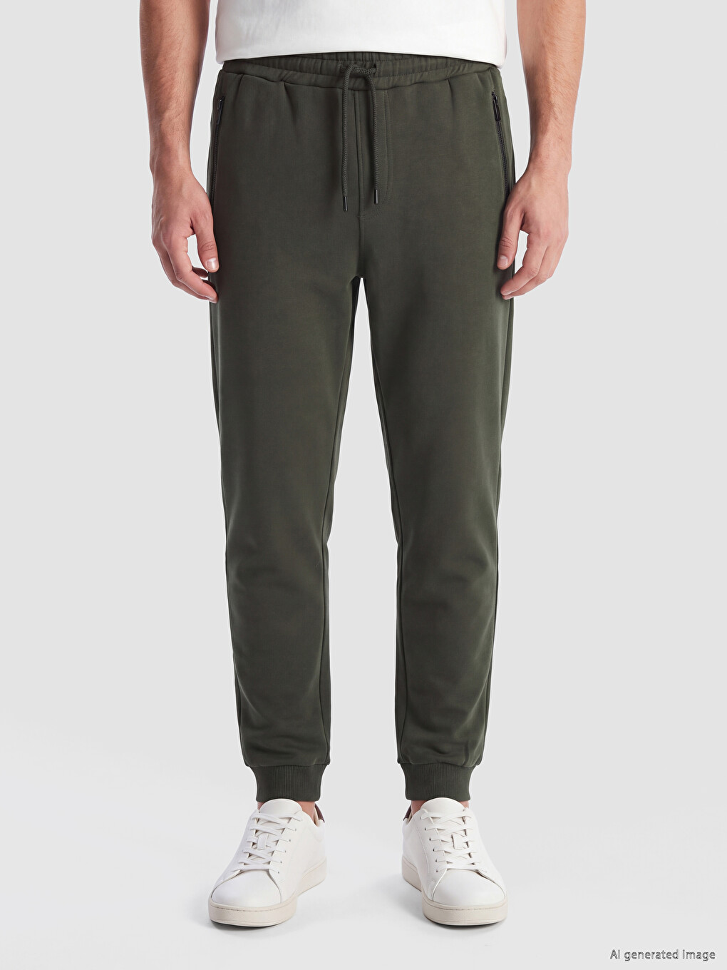 Haki Regular Fit Erkek Jogger Eşofman Altı-1