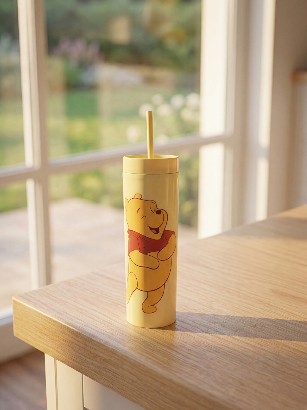 Winnie The Pooh Printed Straw Water Bottle