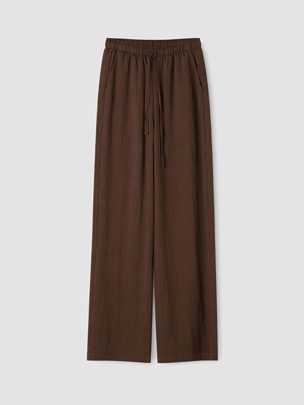 Beli Lastikli Geniş Paça Kadın Pantolon-4
