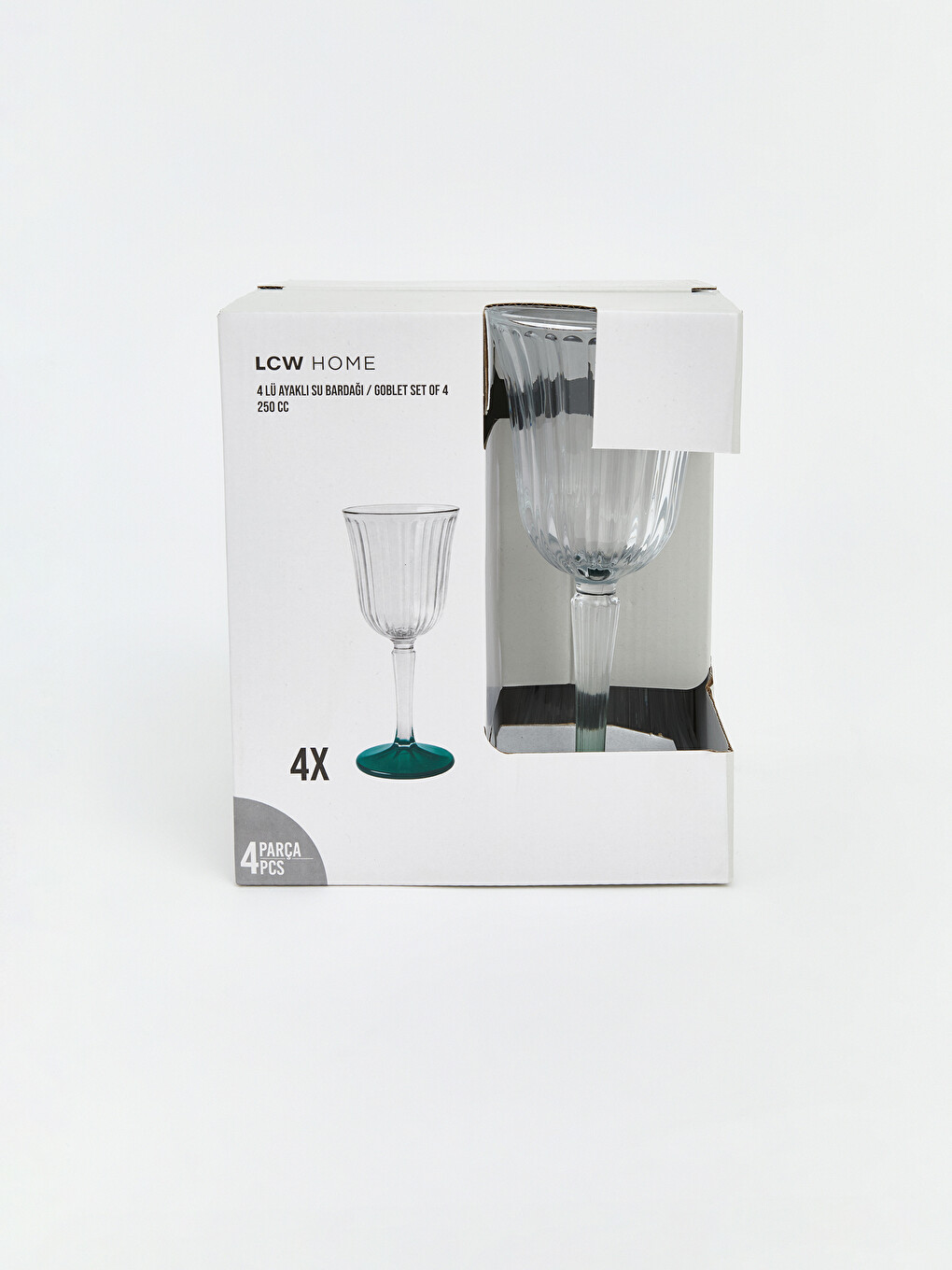 Karışık Ayaklı Su Bardağı Seti 4'lü 250 Ml-2