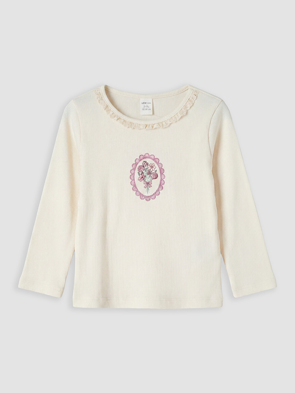 Crew Neck Printed Girls' T-shirt 2 Pack-1