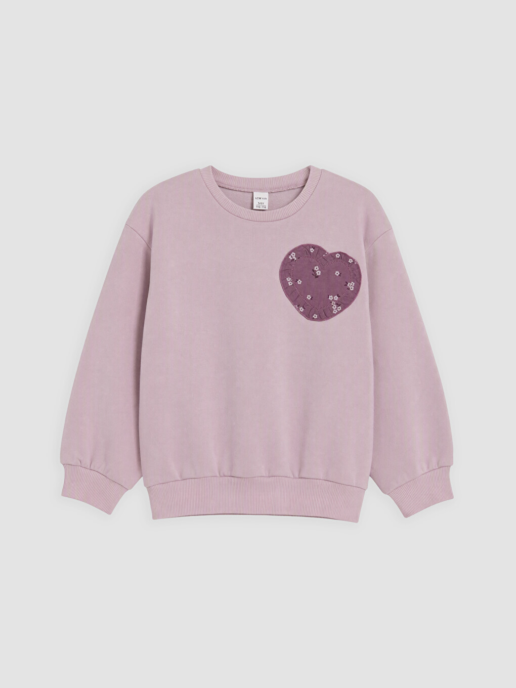 Lila Baskılı Kız Çocuk Kalın Sweatshirt 2'li-1