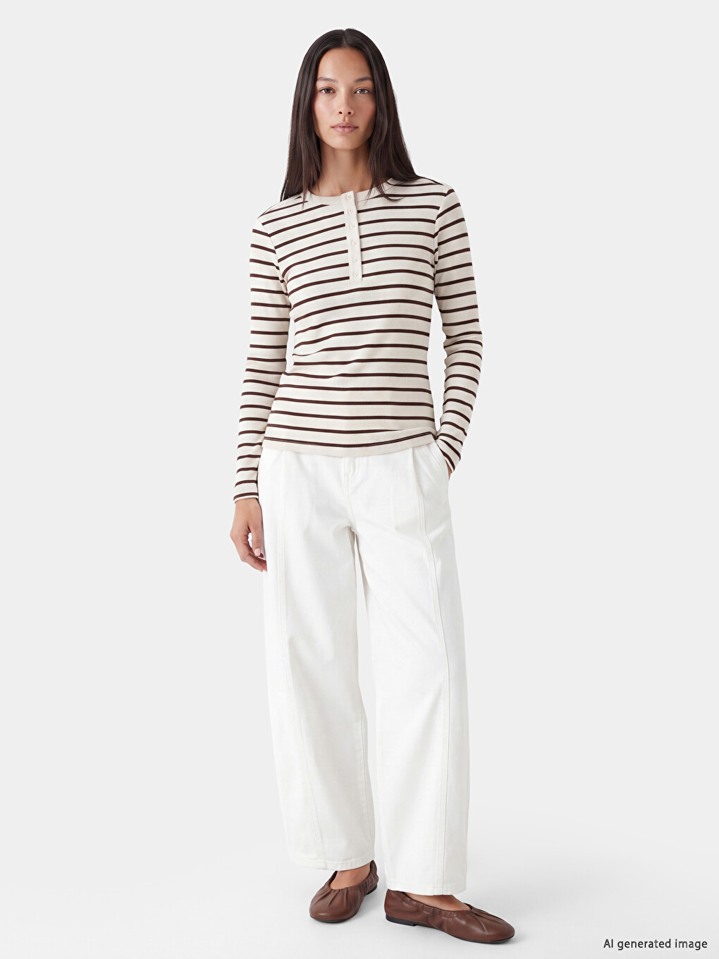 Crew Neck Striped Women's Body-1