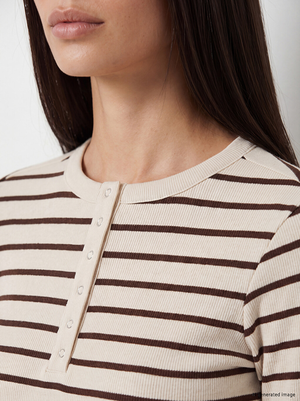 Crew Neck Striped Women's Body-2