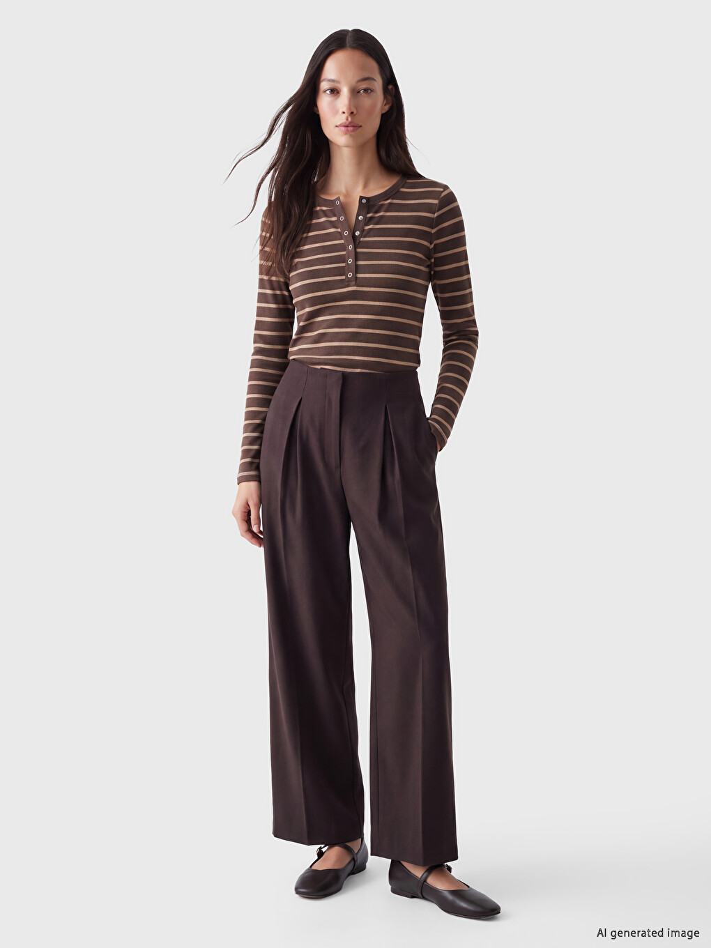 Crew Neck Striped Women's Body-1