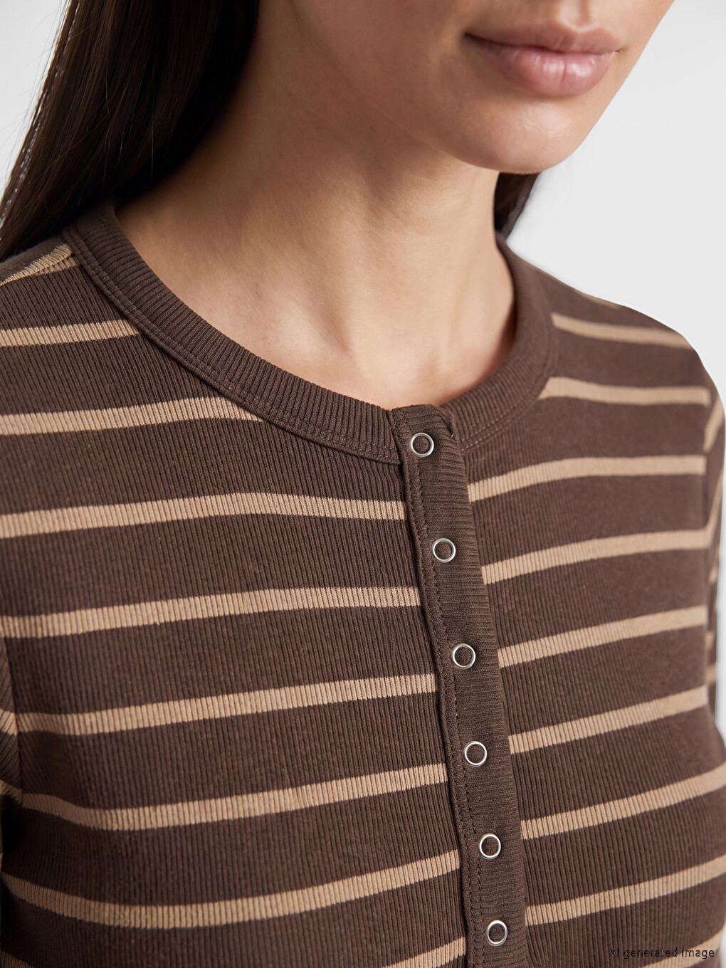Crew Neck Striped Women's Body-2