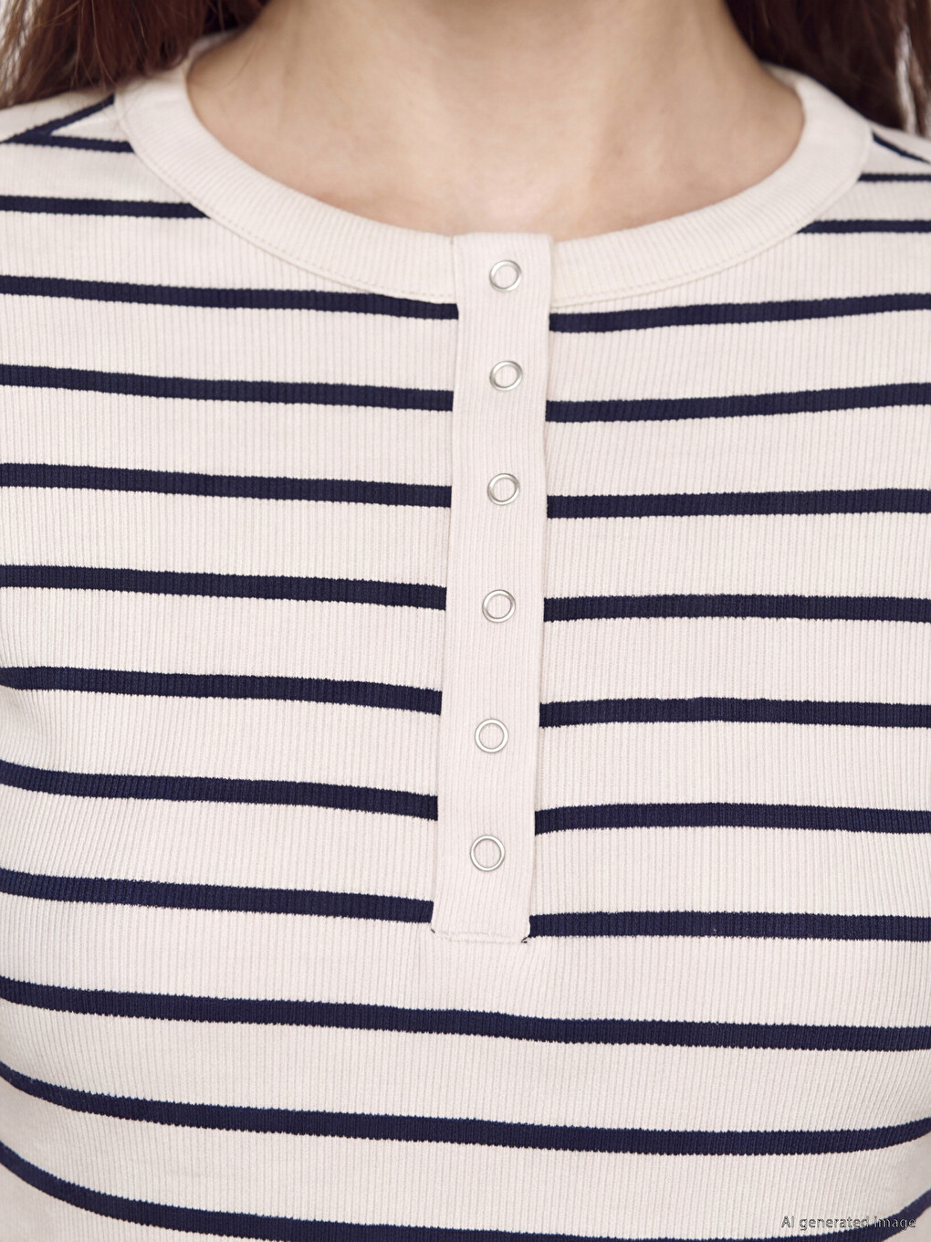 Crew Neck Striped Women's Body-2