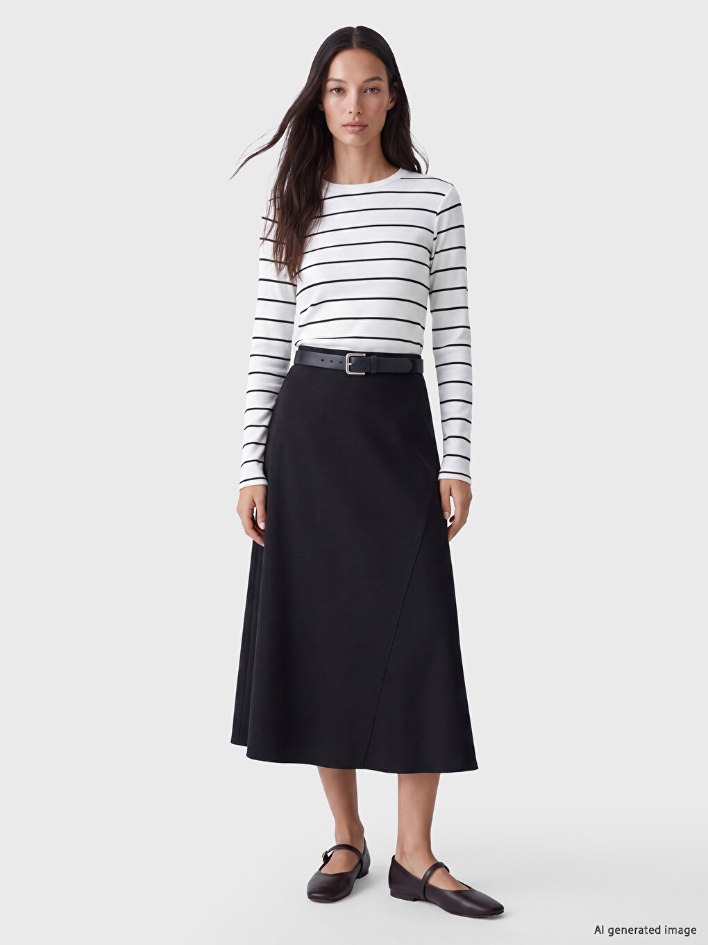 Crew Neck Striped Women's Body-1