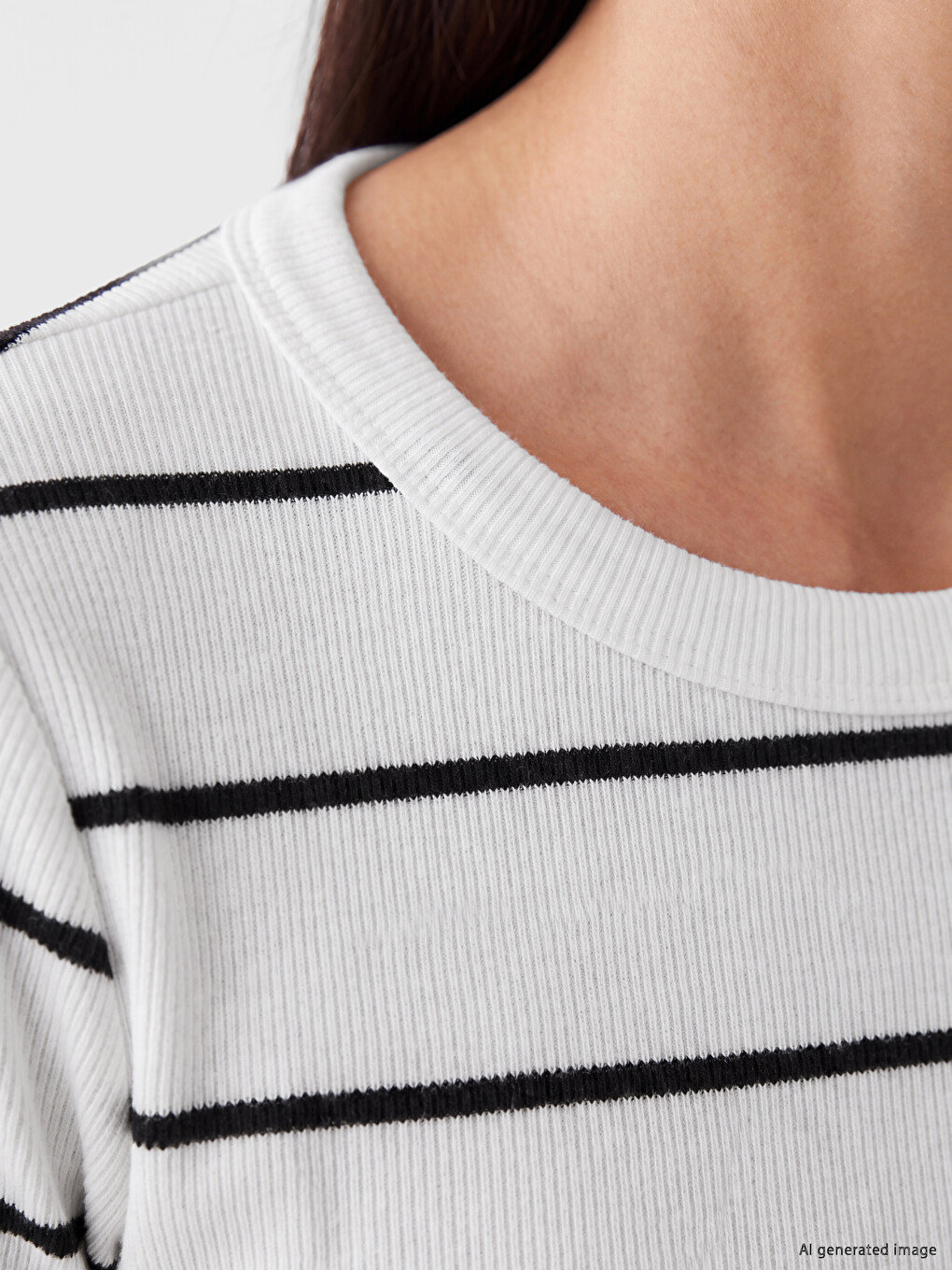 Crew Neck Striped Women's Body-2