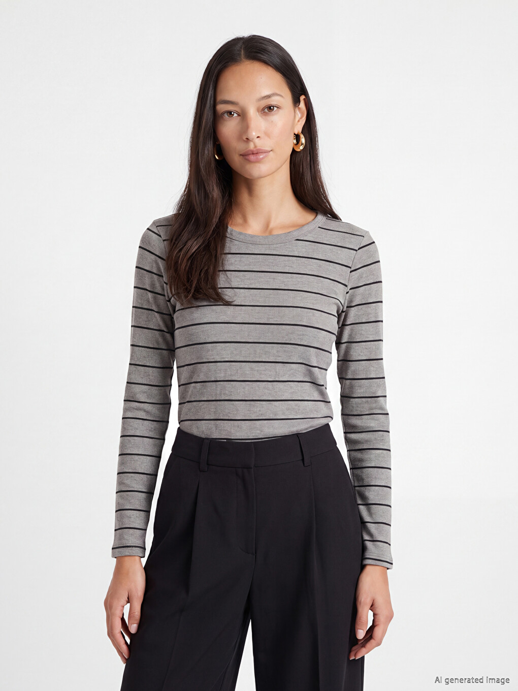Body Femme Rayé À Col Rond