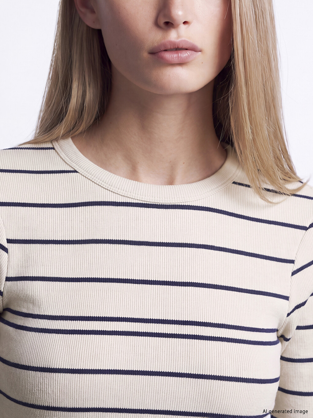 Crew Neck Striped Women's Body-2